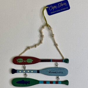 Cape Shore Canoe Boating Paddles Oars Hanging Ornament Wall Art Minnesota USA 6"